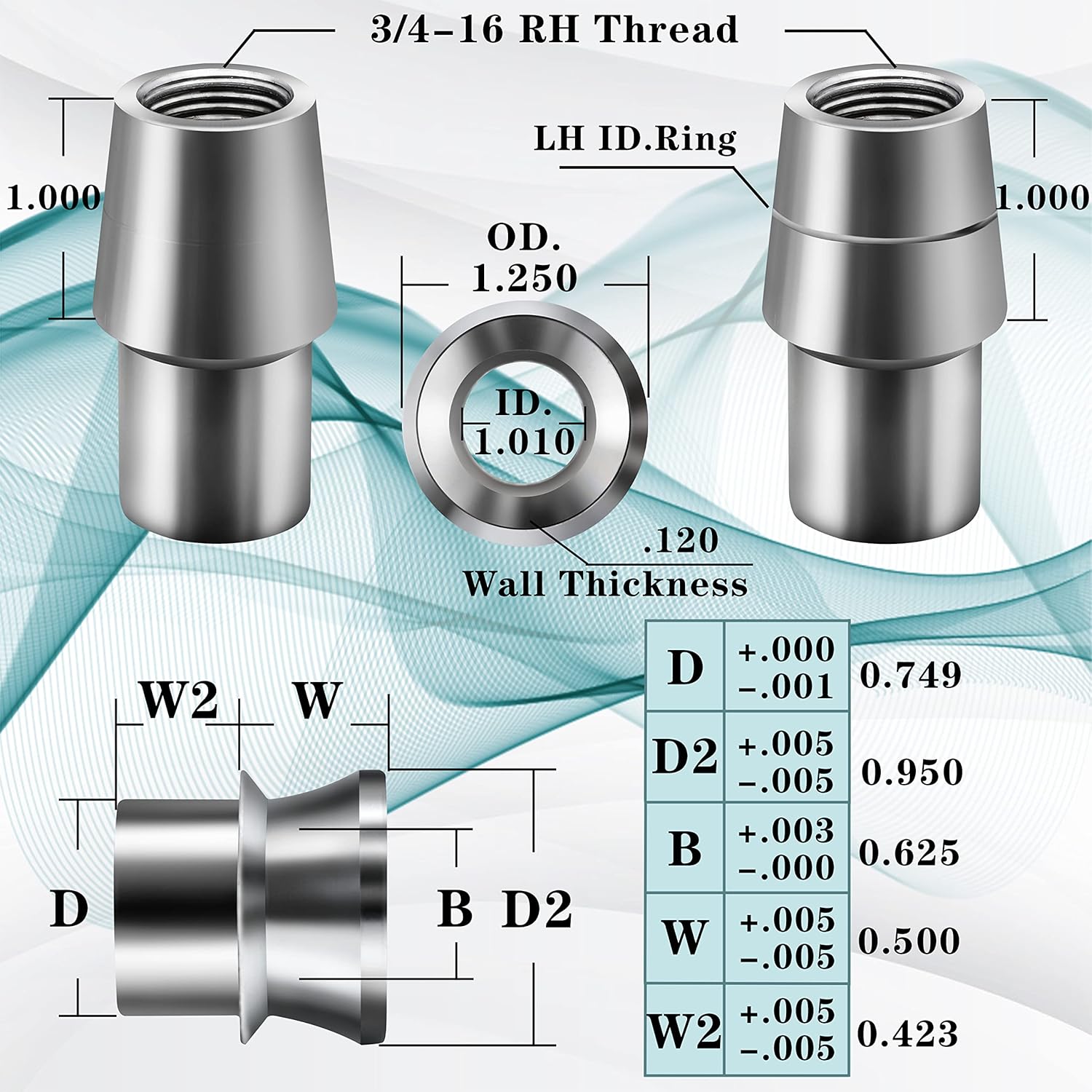3/4” Heim Joint Rod End Kit, 2 Link 750” Right, and Left Hand Thread Heim Joint Set