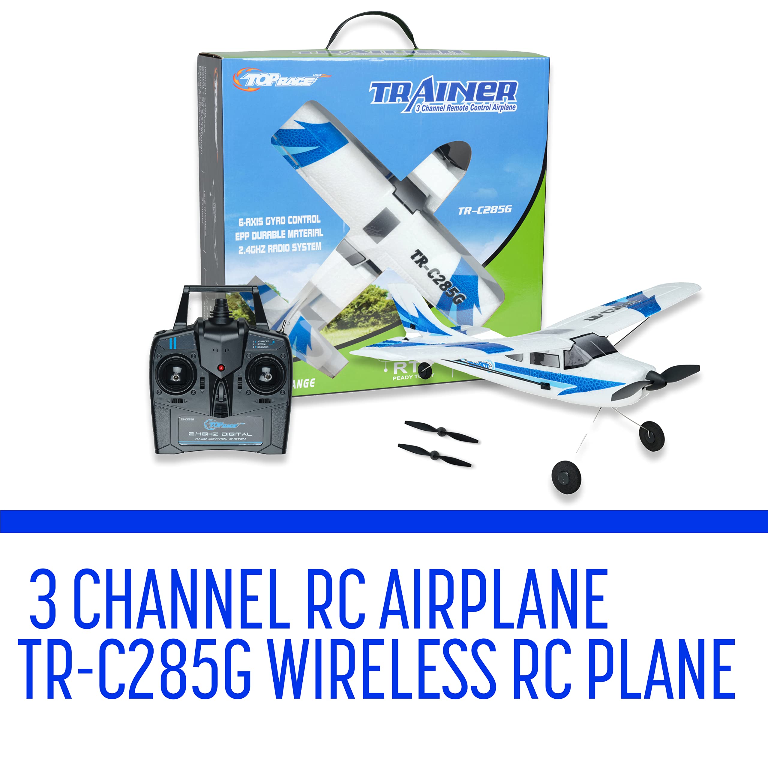 Top Race Remote Control Airplane RC Plane 3 Channel Battery Powered