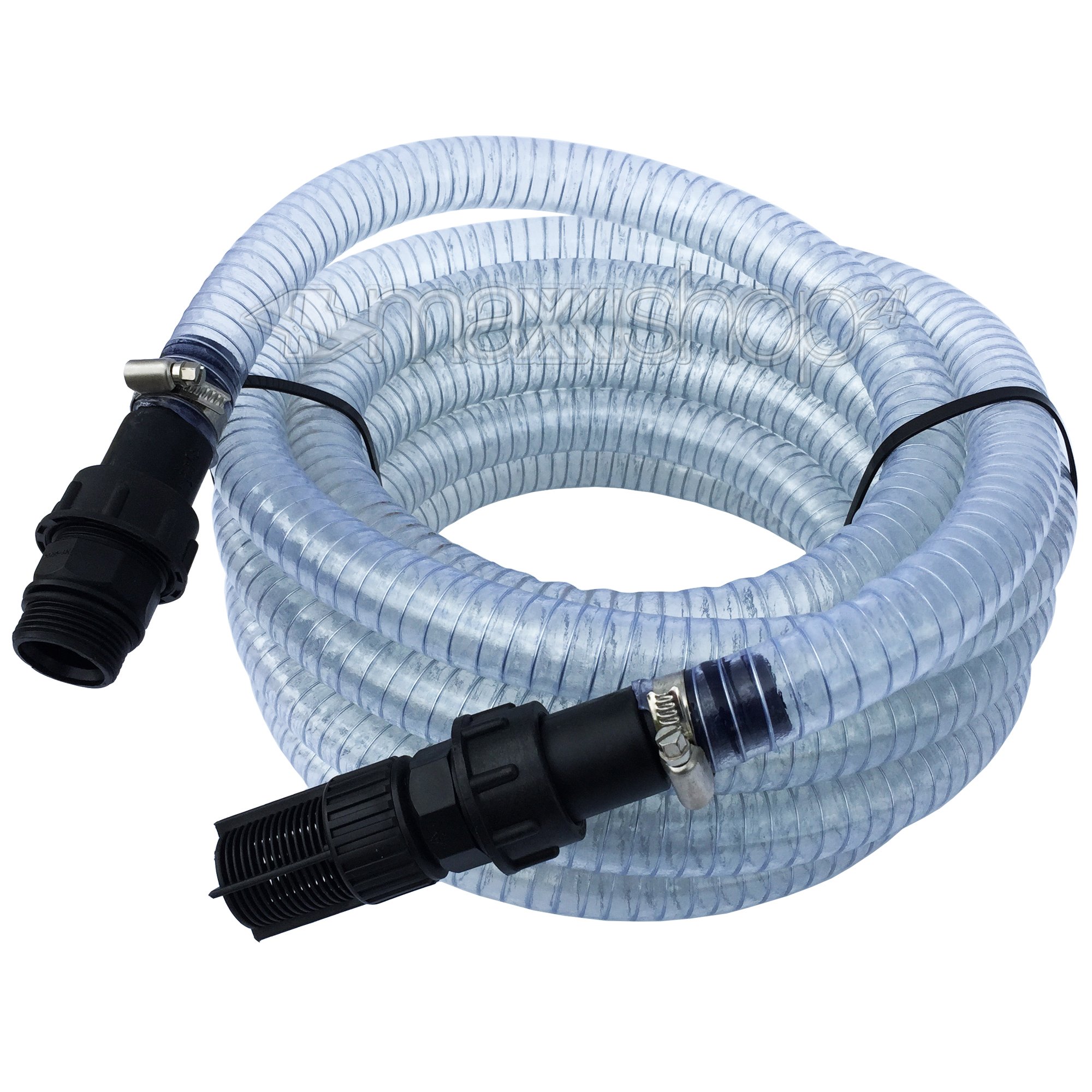 awm - Manguera de aspiración de 7 Metros, Piezas de succión de 1 Pulgada (2,5 cm), válvula antirretorno, Sistema de Control de Agua casero, Transparente