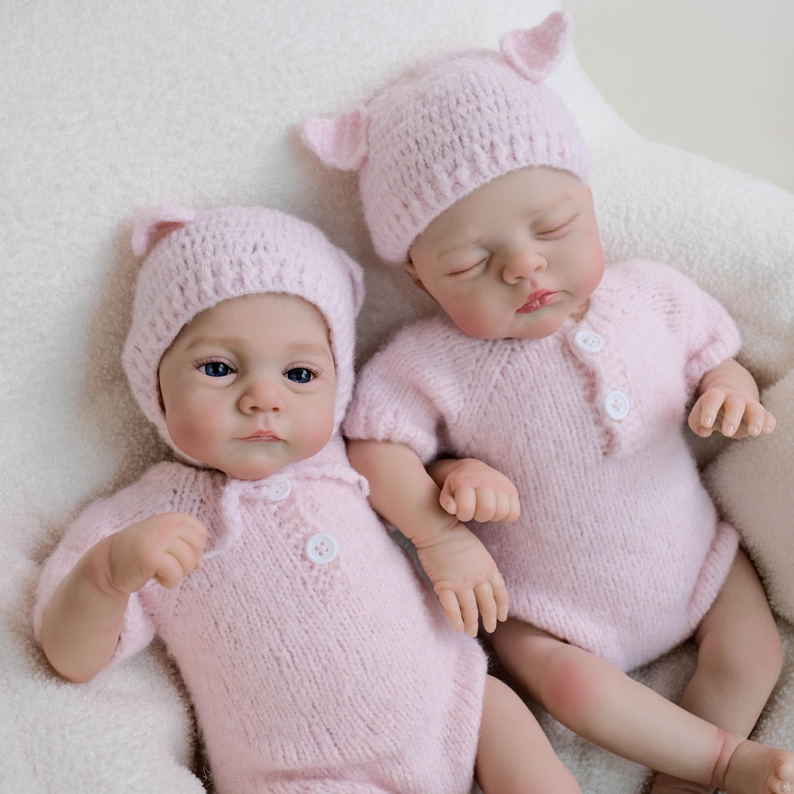 45 cm realistyczne silikonowe lalki Reborn Baby Twins Girl Dolls materiałowe ciało, które wyglądają jak realistyczne winylowe lalki dla noworodka, zabawka, prezent urodzinowy dla dzieci od 3
