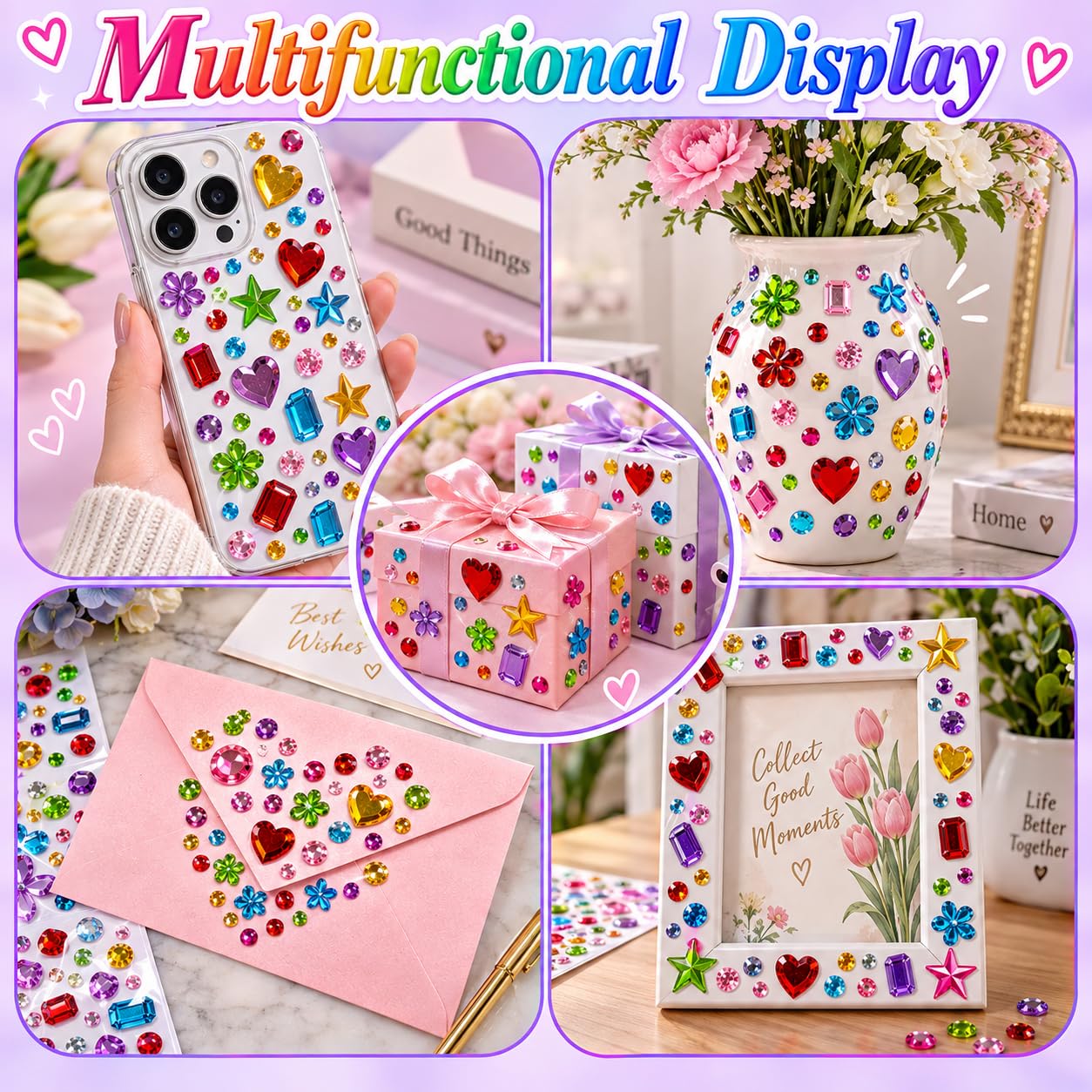 Gemstone Stickers - 500+ Crystal Rhinestones for Crafts -5
