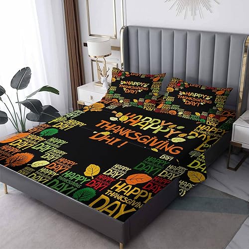 Vista 16 de Fall Gnome Sheets Queen Sheet Set - Thanksgiving Pumpkin Bed Sheets, Soft Microfiber & Deep Pocket & Wrinkle Free Patterned Bedding Sheets &
