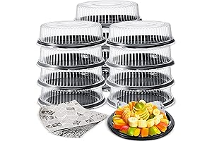 Tessco 12 Inch Plastic Round Cake Containers with Lids