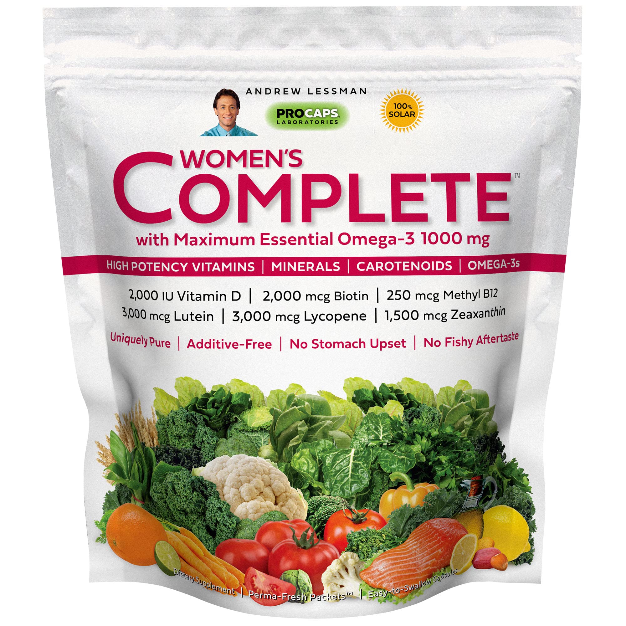 Andrew LessmanMultivitamin - Women's Complete with Maximum Essential Omega-3 1000 mg 30 Packets – 30+ High Potencies of All Nutrients, Essential Vitamins, Minerals & Carotenoids. No Additives