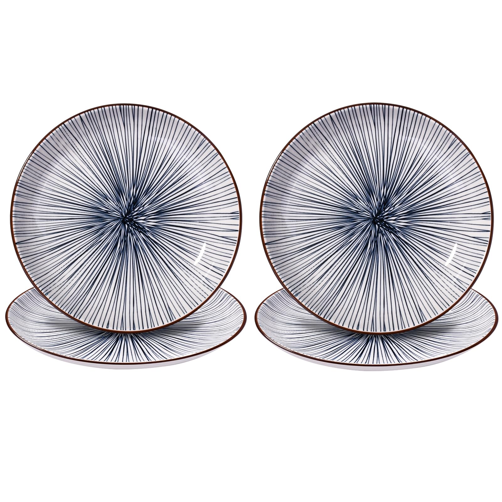 20,3 cm Keramik-Teller – Porzellan-Geschirr – Küchen- und Essgeschirr – Set von 4 (XT)