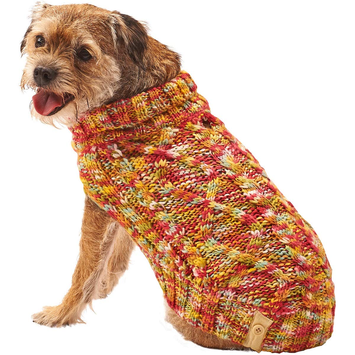 Fashion Pet Multi Crochet Sweater, Medium, Multi