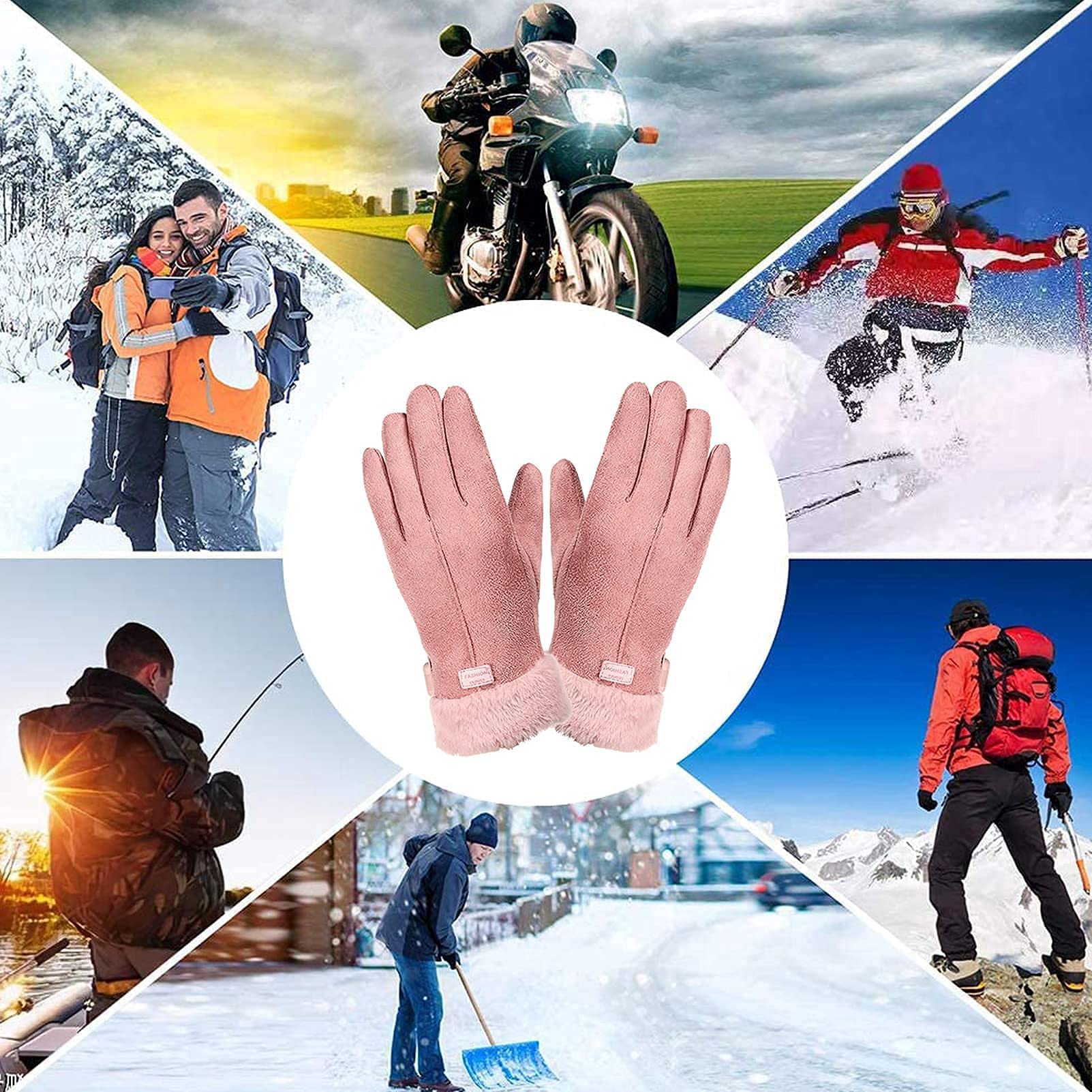Guantes térmicos Recargables USB, Guantes de esquí eléctricos con 3 Niveles de Calentamiento Guantes de Pantalla táctil para Mujer Guantes térmicos de Invierno Calentadores de Mano