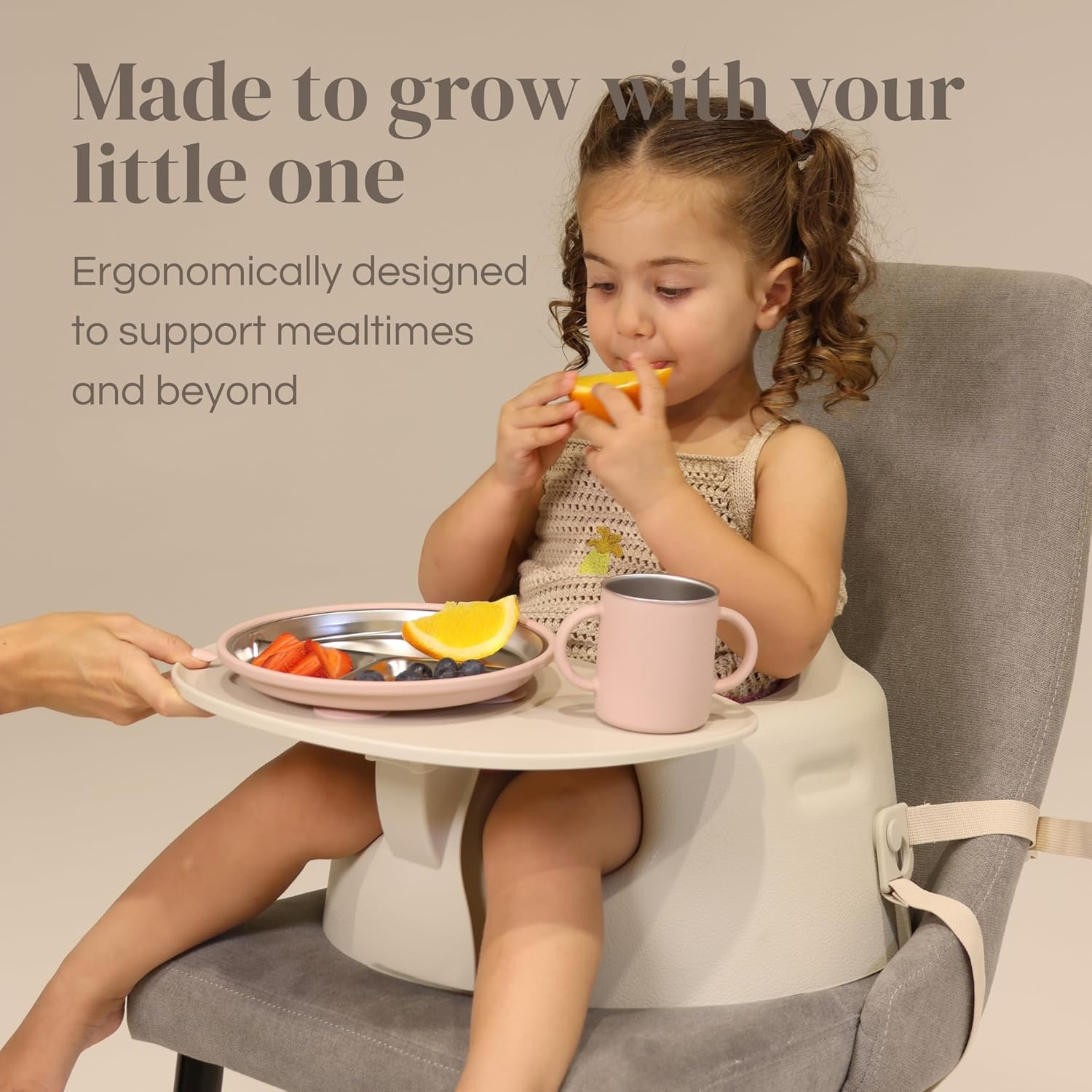 5-in-1 Multifunctional Baby Booster and Floor Seat - Ergonomic for Infants and Toddlers with Removable Washable Tray and Back Support