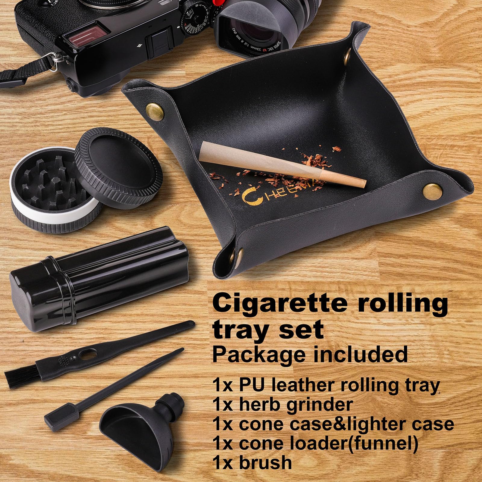 cigarette rolling accessories Amazon.com: CHEEMAR Cigarette Rolling Tray Set with Acessories (Cigarette  Case,Cone Loader and Brush)-Black : Health & Household