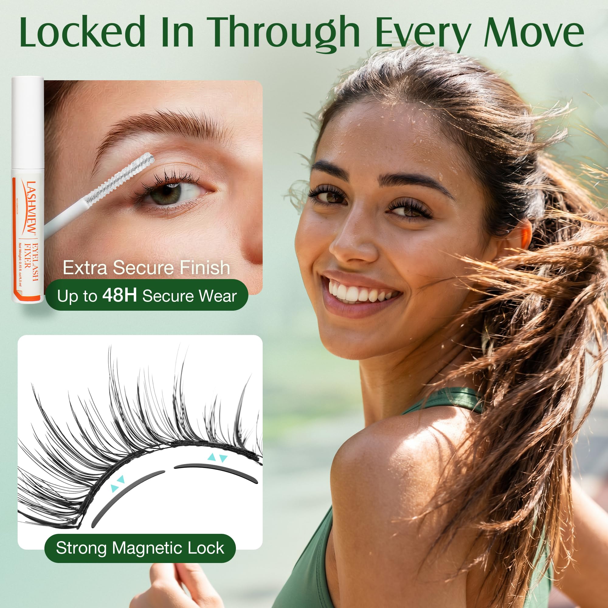 LASHVIEW Weiche, magnetische Wimpern mit Applikator, wiederverwendbar, weich, magnetisch, natürliches Aussehen, kein Kleber erforderlich, bequem und praktisch, tragbare All-in-One-Box (RCY24)