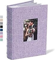 Vista 14 de Álbum de fotos Vienrose 10x15 cm con 50 bolsillos, cubierta de lino con áreas de notas, libro de fotos mini, libro de fotos con inserción para boda