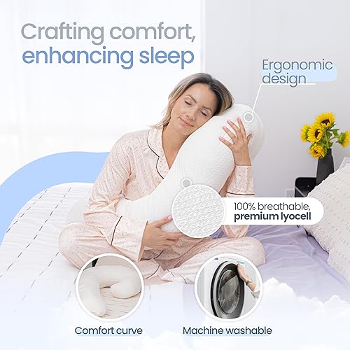 Miniatura 5 de Contour Swan Original Almohada Corporal Almohada acogedora y abrazable para alivio de espalda, cadera, rodilla y piernas Comodidad total y apoyo