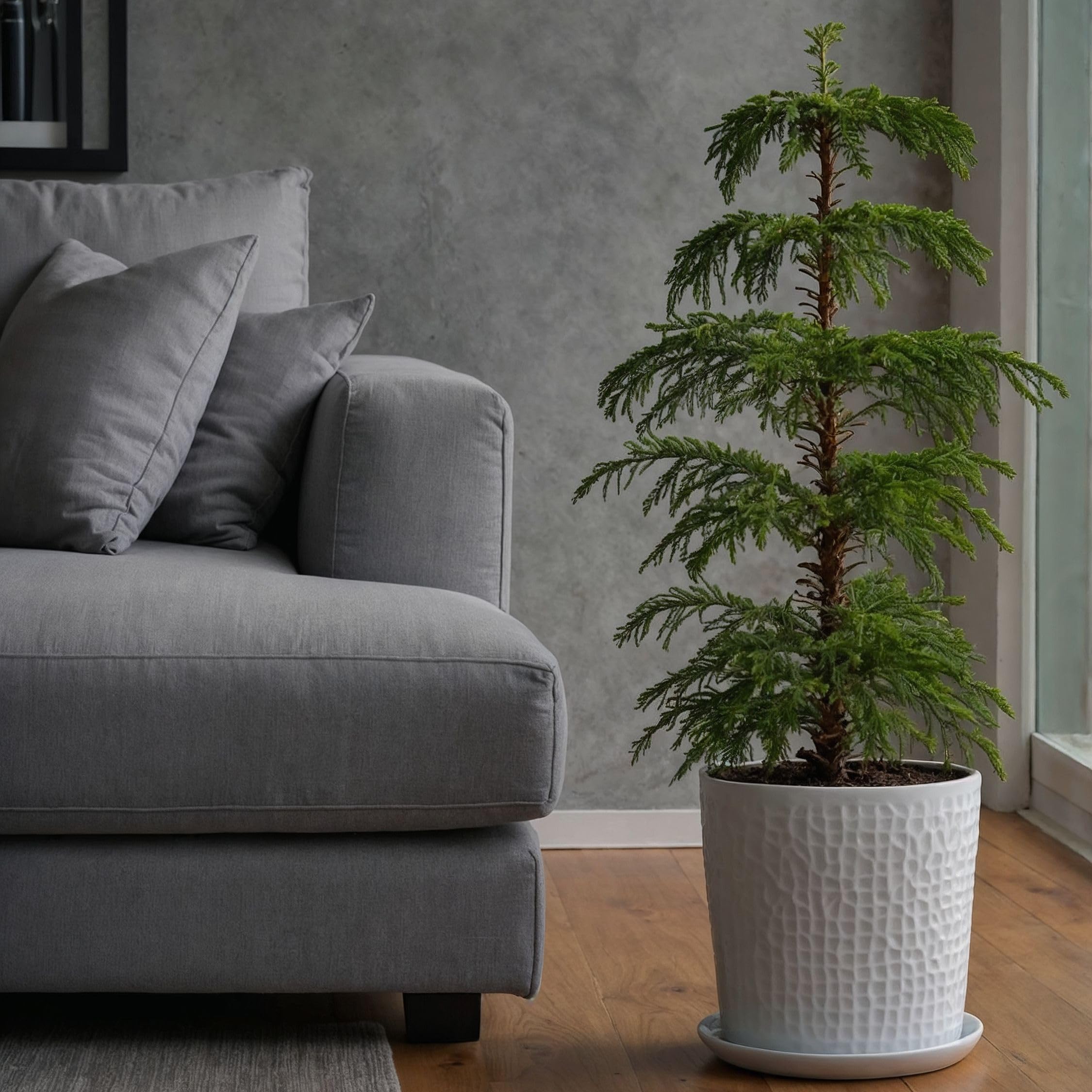 Plant in a Box - Araucaria Heterophylla - Sosna Norfolk - Sosna Pokojowa - Doniczka 21cm - Wysokość 70-80cm