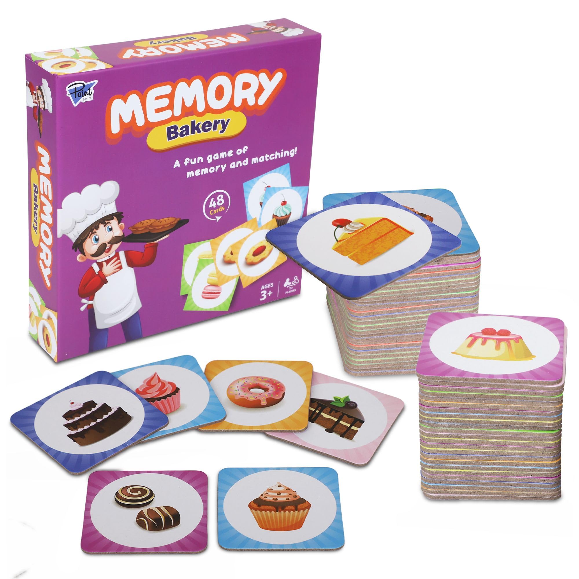 Point Games Memory Game for Kids, Matching Card Games, Flash Cards - Educational Toys - Preschool Learning - Birthday Gift for Boys & Girls Ages 3+