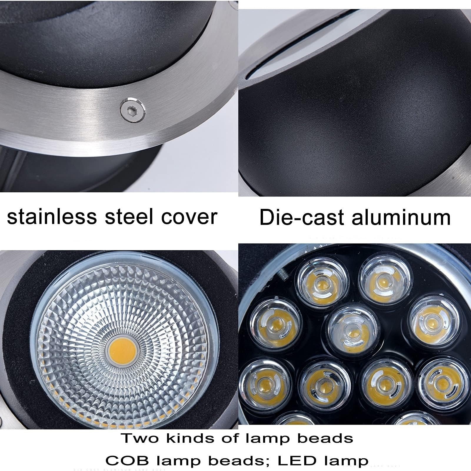 Foco LED Redondo Empotrado De Acero Inoxidable For Exteriores, Resistente Al Agua (IP65), con Ángulo De Visión Oblicuo, Ideal For Iluminación(RGB,18W (24V))