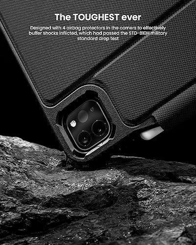 Miniatura 4 de tomtoc Funda para iPad Pro ultra desmontable para iPad Pro de 11 pulgadas de 43 generación (M2 y M1), funda protectora con protectores de bolsa de