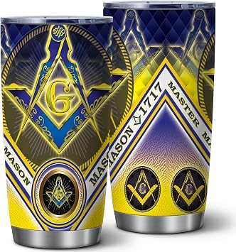 ATHAND Freemason Masonic Gifts for Men, Code Square & Compass Tumbler Live Better Logo Symbols,Triple Great Light 20 Oz with Lid Stainless Steel Double Wall Insulated Water Bottle,1 Pcs