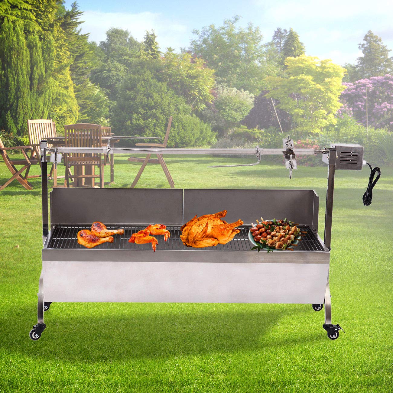 Rotisserie Grill Roaster Electric Lamb Roasting Grill Charcoal Spit