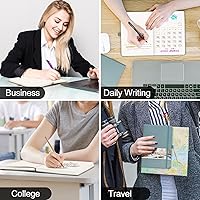 Vista 8 de EMSHOI - Cuaderno de puntos, 256 páginas A5, cuadrícula de puntos, papel grueso de 120gsm, 16 páginas perforadas, piel sintética suave, bolsillo