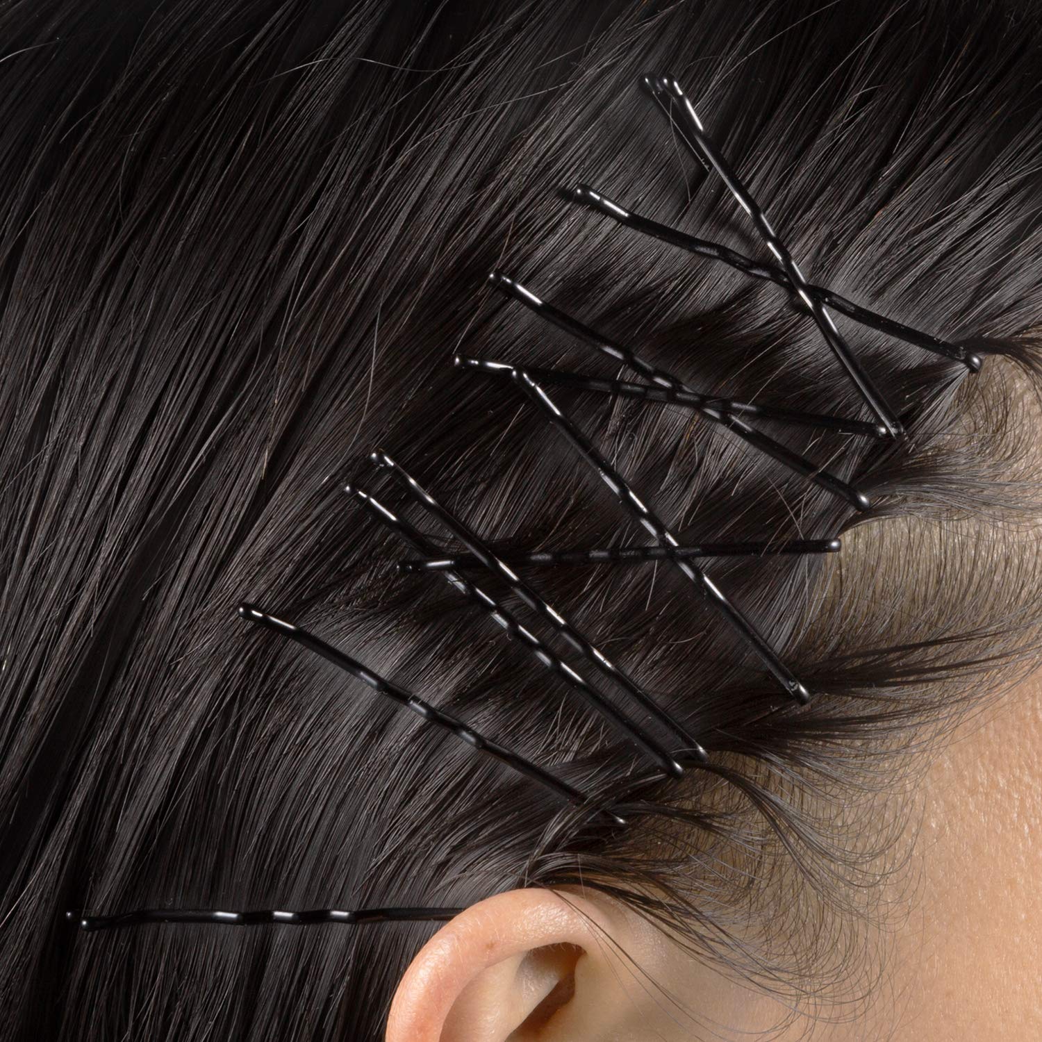 Deoot 120 PCS 2 Inches Bobby Pins Non Slip Hair Pins Black & Blonde for Women Hair Accessories with Storage Box : Everything Else