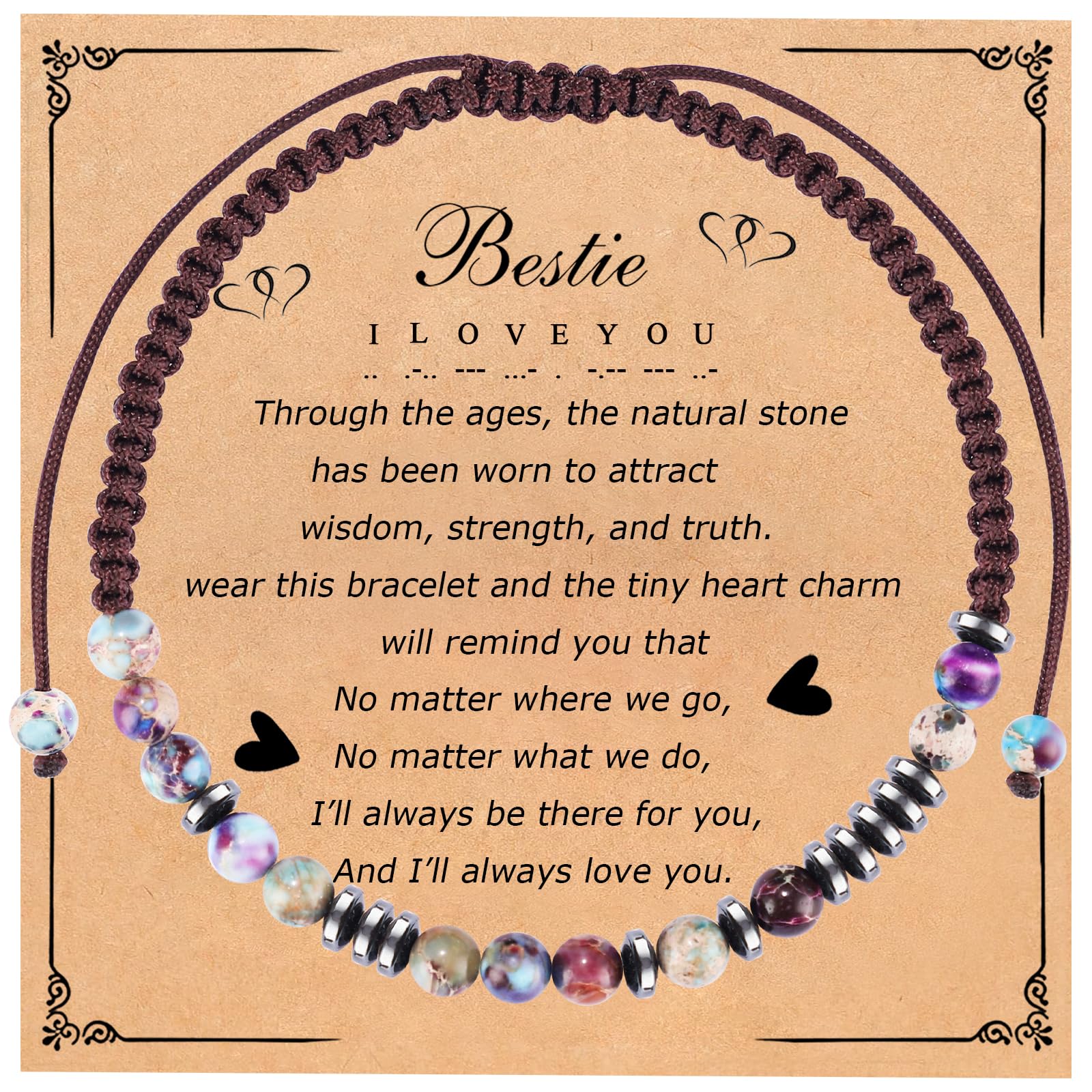 BABORI Morse Code Bracelets for Women Men Mothers Day Fathers Day Birthday Christmas Anniversary Memorial Graduation I Love
