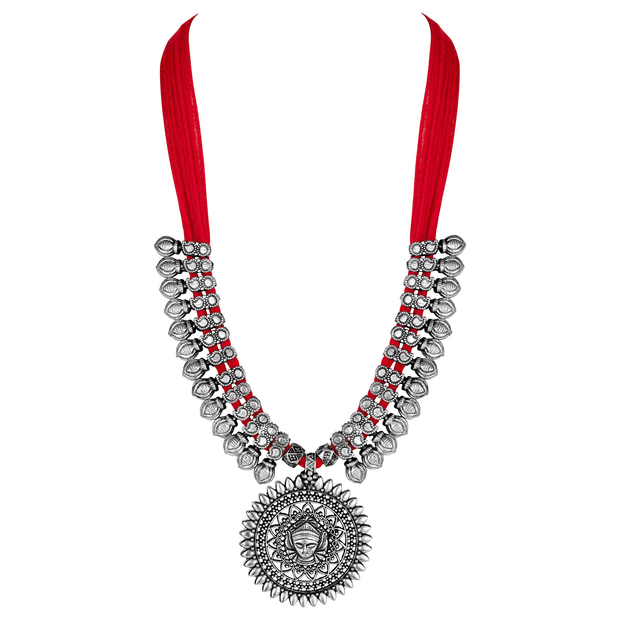 Oxidised Silver Antique Necklace Set