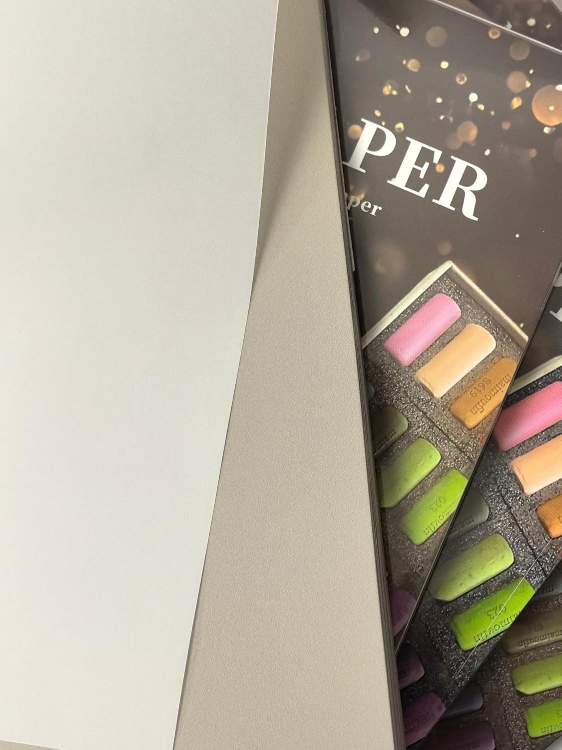 MAIMOUFIN 12-Sheet 3-Color Pastel Sandpaper Pad, Perfect Bound Pastel Paper Artist-Grade Heavyweight Grit Sanded Pastel Pad for Soft Pastel, Oil, Pencil, Charcoal & Acrylic Art Work (Light Color)