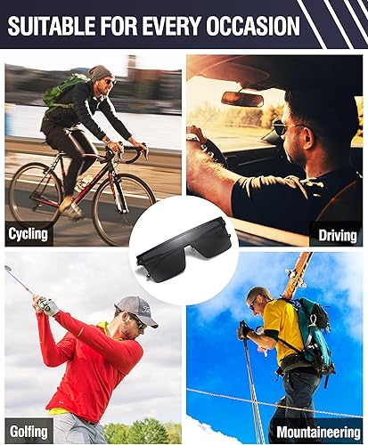 Miniatura 5 de DUCO Gafas de sol cuadradas de gran tamaño para hombre, polarizadas, parte superior plana, protección UV400, marco de metal, grande, grande DC3055