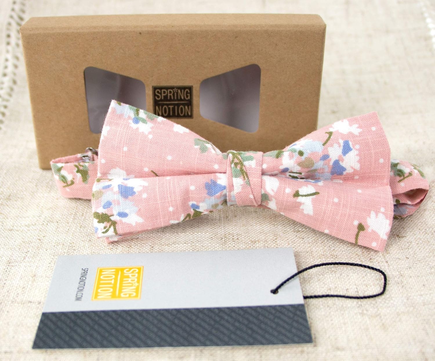 Spring Notion Men's Cotton Floral Printed Bow Tie