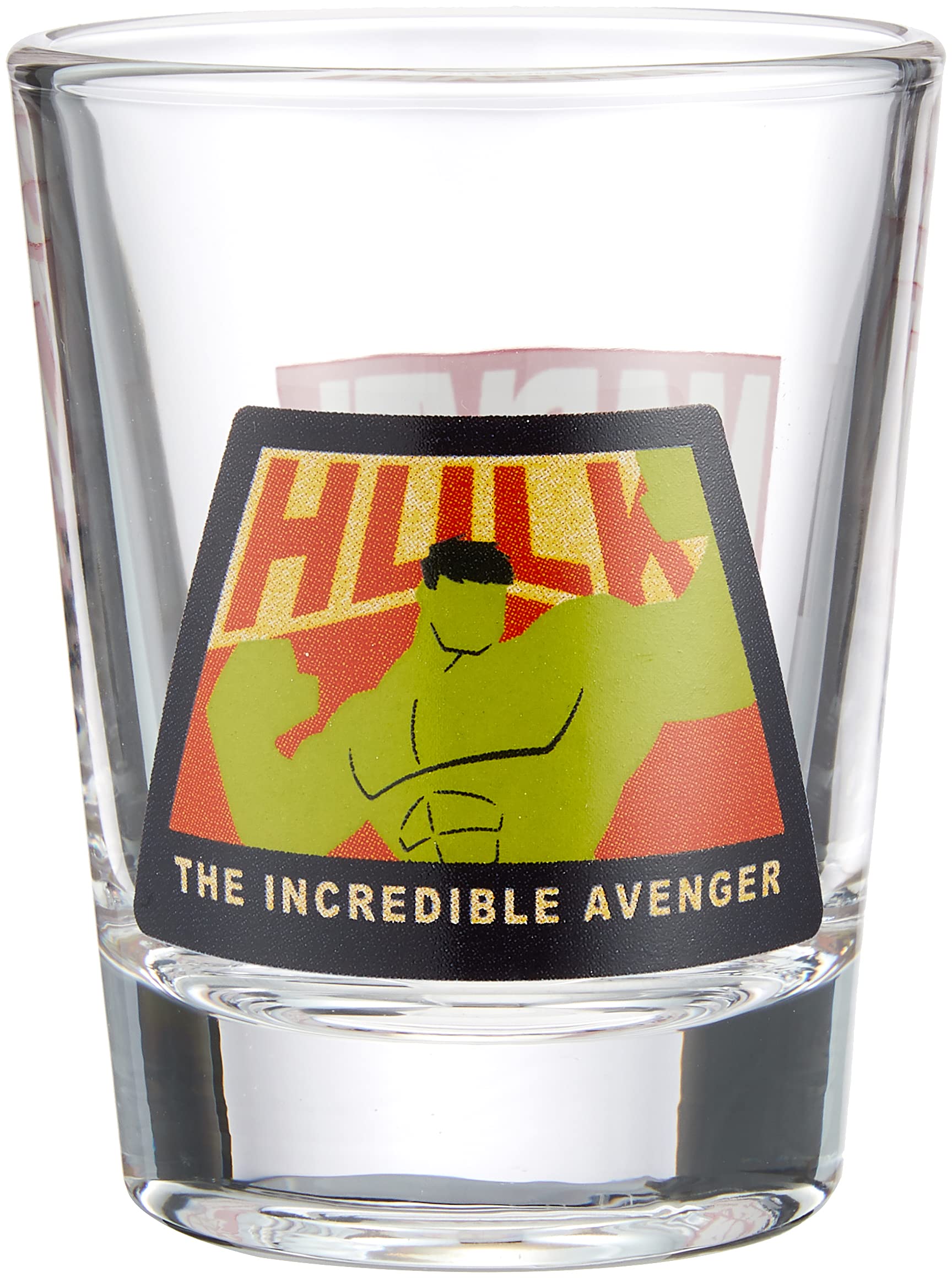 Marvel SAN2912-5 Hulk Mini Glass Tumbler, 1.7 fl oz (50 ml), Clear