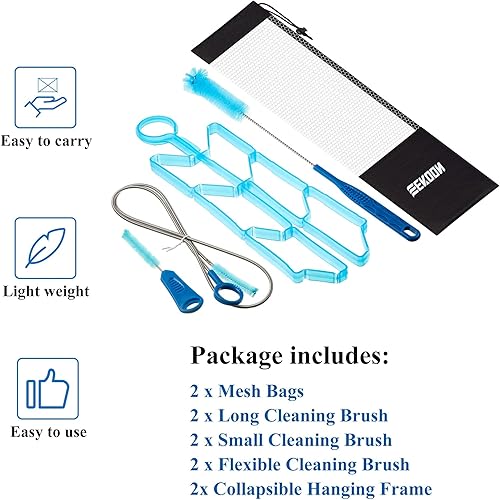 Miniatura 7 de Kit de limpieza de vejiga de hidratación, juego de limpiador de vejigas de agua con cepillo largo flexible para manguera, válvula de mordida pequeña