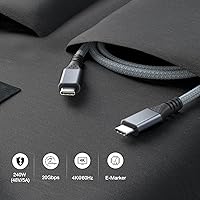 Vista 7 de UseBean Cable USB C 3.2 Gen 2 de 3.3 pies [2 paquetes], cable USB C a USB C de 240 W, cable de carga rápida tipo C PD tipo C, video 4K de 20 Gbps