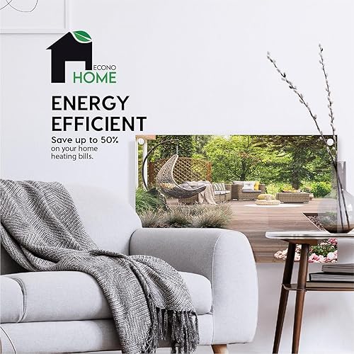 Miniatura 2 de EconoHome Panel de calentador de espacio de montaje en pared con protector de calor modelo 2023, con termostato, calentador de convección de 600 W,