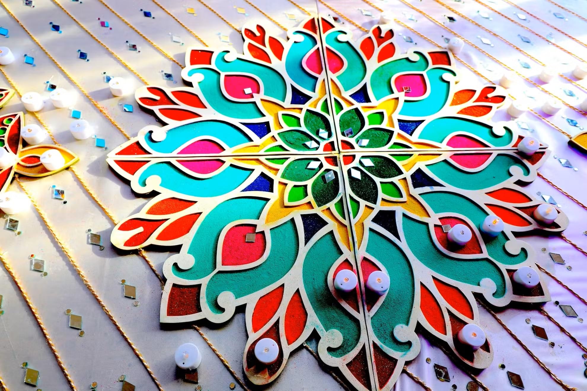 SHILP HANDICRAFT Portable Rangoli (12 inches) Stencil for Decor DIY Craft Reusable Mat Rangoli Templates for Floor Table Just Fill with Rangoli Atta or Grains for Navratri Pongal Pooja Mandir Rangoli Mats for Decoration (B0DGGF4BCN) Amazon Price History, Amazon Price Tracker