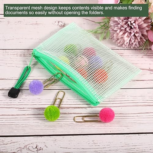 Miniatura 4 de YOKIVE Paquete de 3 bolsas de malla con cremallera, bolsillos de malla B8 para archivos, bolsa de plástico para documentos, ideal para
