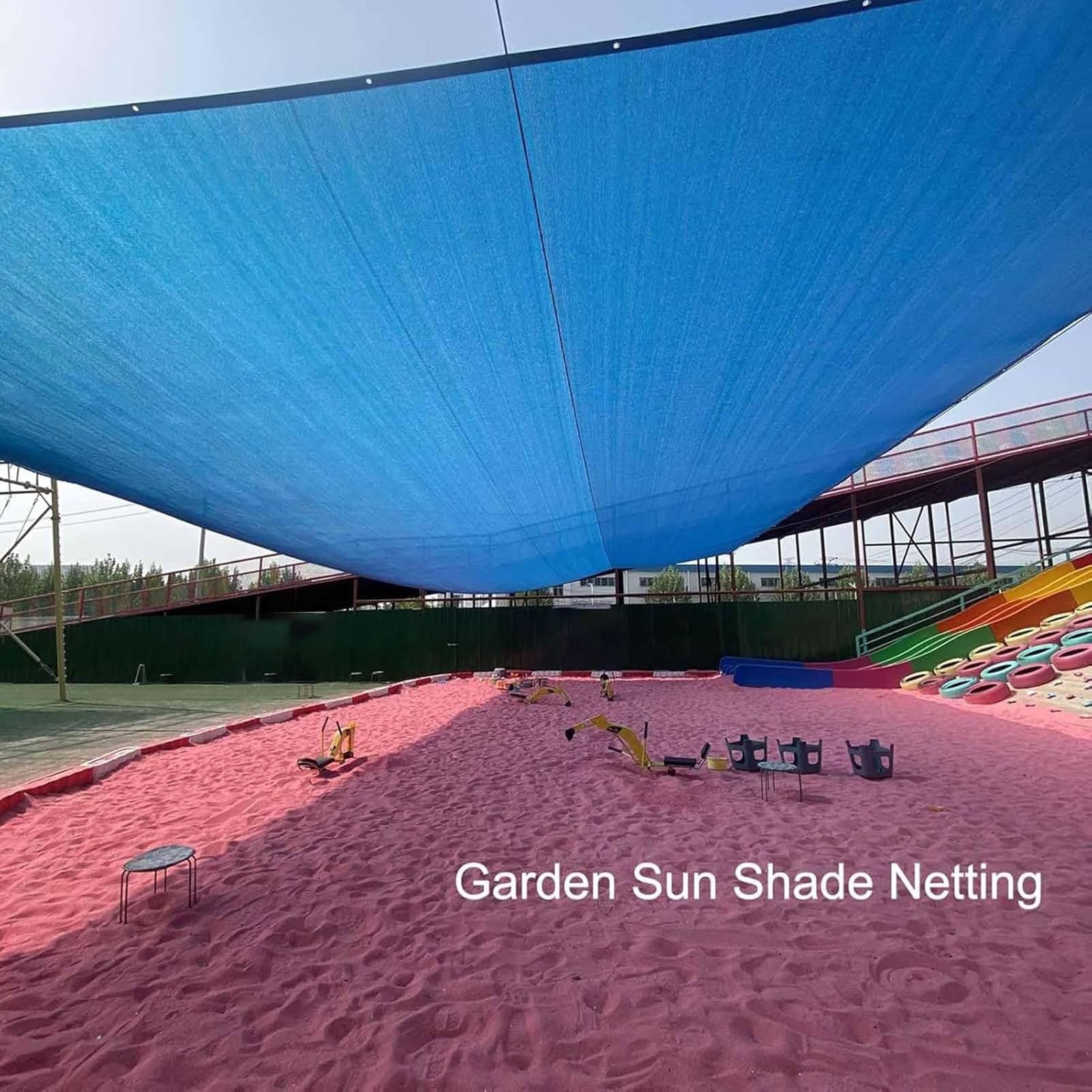 Premium Sonnencreme für den Garten, 80 % Sonnenschutz, mit Ösen, atmungsaktiv, für Hühner und Gewächshäuser, 8 x 8 m, Blau