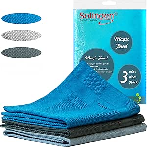 Solingen Plus Mikrofiber Bez Cam Bezi Mikrofiber Temizlik bezleri Sihirli Mikrofiber Temizlik Bezi Ev Mutfak Araba Motosiklet Pencereler 40x60 cm 3 Adet