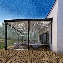 HIPPO Transparent PVC Monsoon Blind for Rain Protection Roll Up Blinds for Balcony, Sun Wind Dust, Premium Waterproof Chick Blind(Transparent, 4FTX9FT)