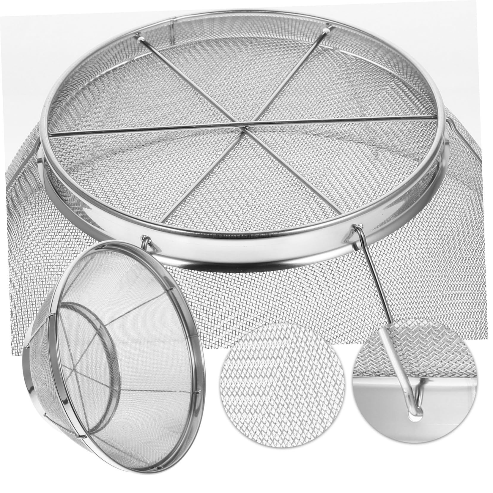 PRETYZOOM 4 Pz Setaccio lava riso in acciaio inox kep drain basket colino per frutta colino scola riso cesto per il lavaggio della frutta scolapasta da cucina Acciaio inossidabile