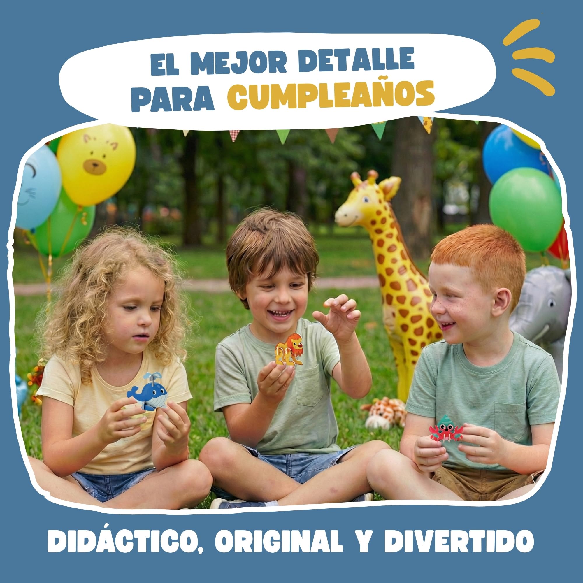 Set 25 Puzzles 3D para Niños – Actividad Educativa y Creativa – Regalitos Originales para Fiestas, Piñatas y Cumpleaños Infantil – Regalo Ideal para Invitados y Colegios (Animales)
