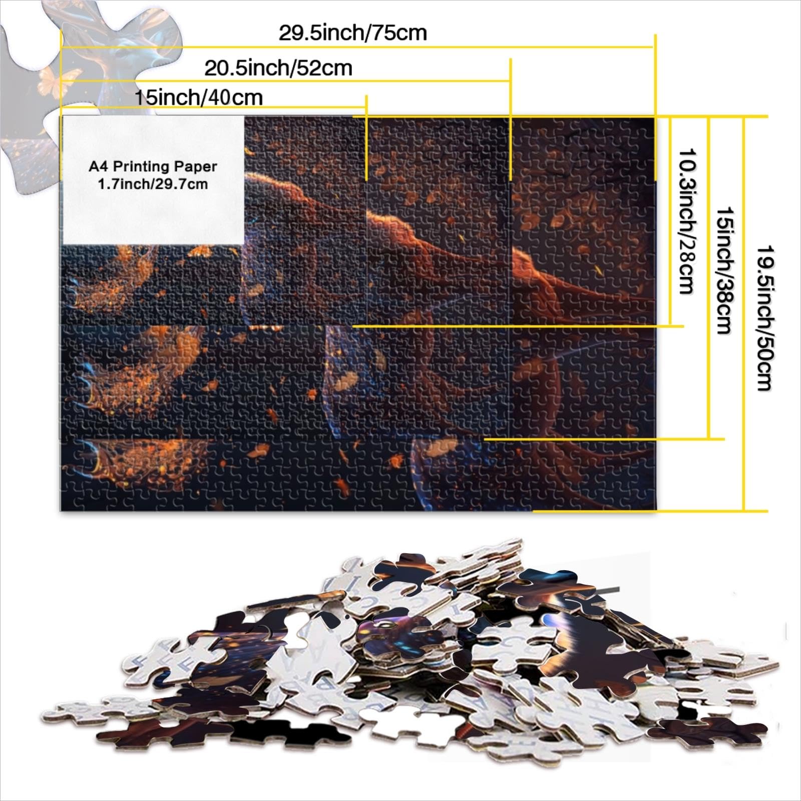 PICKFORU Colorful Butterfly Puzzles for Adults 1000 Pieces, Tree of Life Jigsaw Puzzle Rainbow Floral, Unique Spring Flower Art Theme as Home Decor