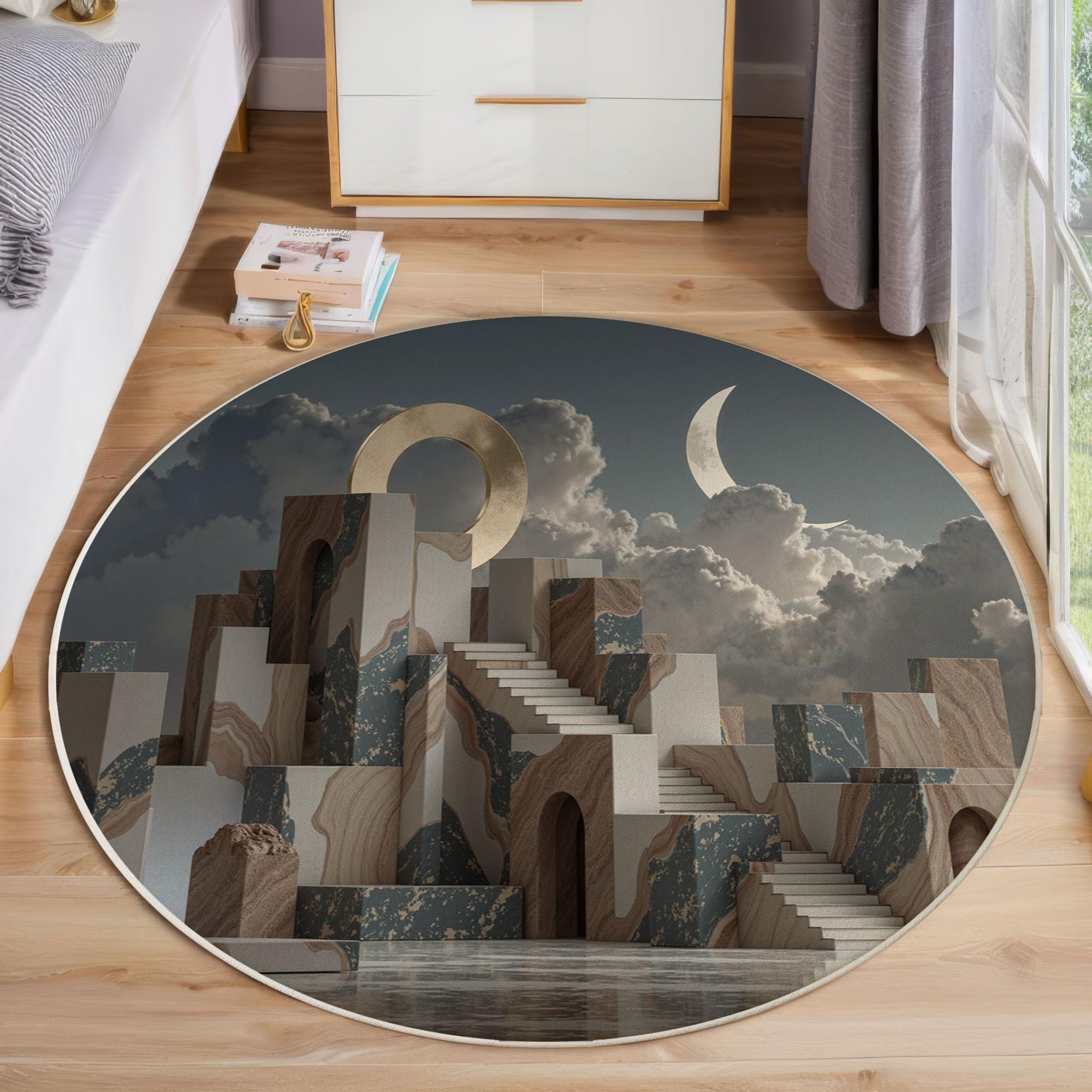 Tapis de chambre paysage médiéval pour un salon cocooning