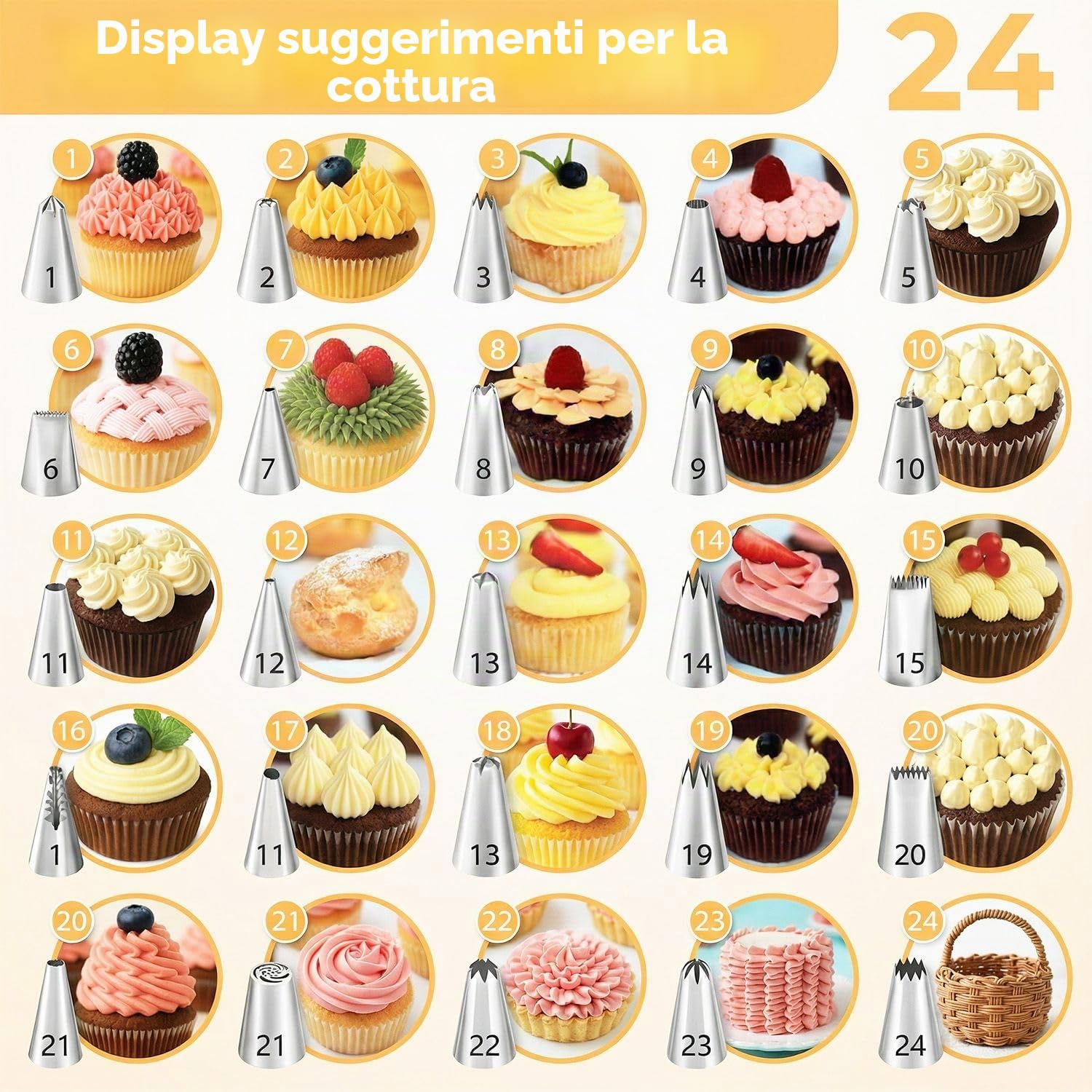 144 Pezzi Kit Pasticceria Professionale con Vassoio Rotante in Lega di Alluminio - Set Utensili da Pasticceria per Adulti, Principianti e Adolescenti