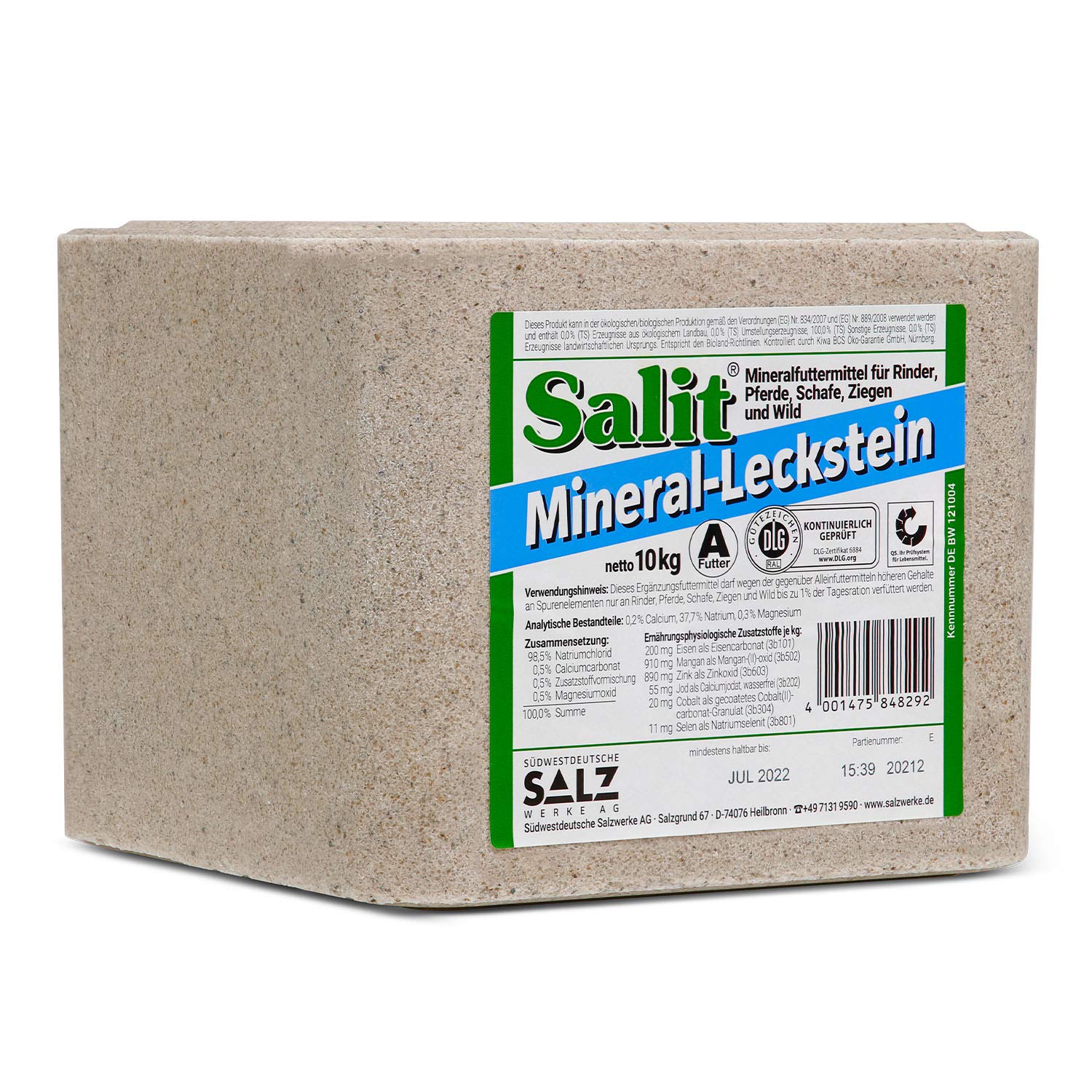 Salit Mineral Leckstein Steinsalz 20kg Nahrungsergänzung Mineralfuttermittel