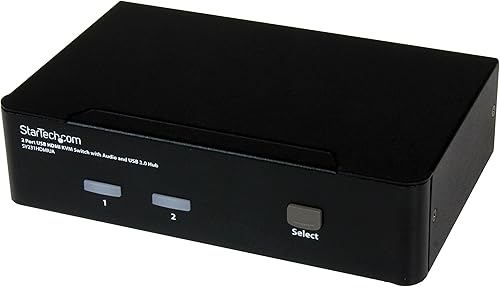 StarTech.com interruptor de 2 puertos, Negro