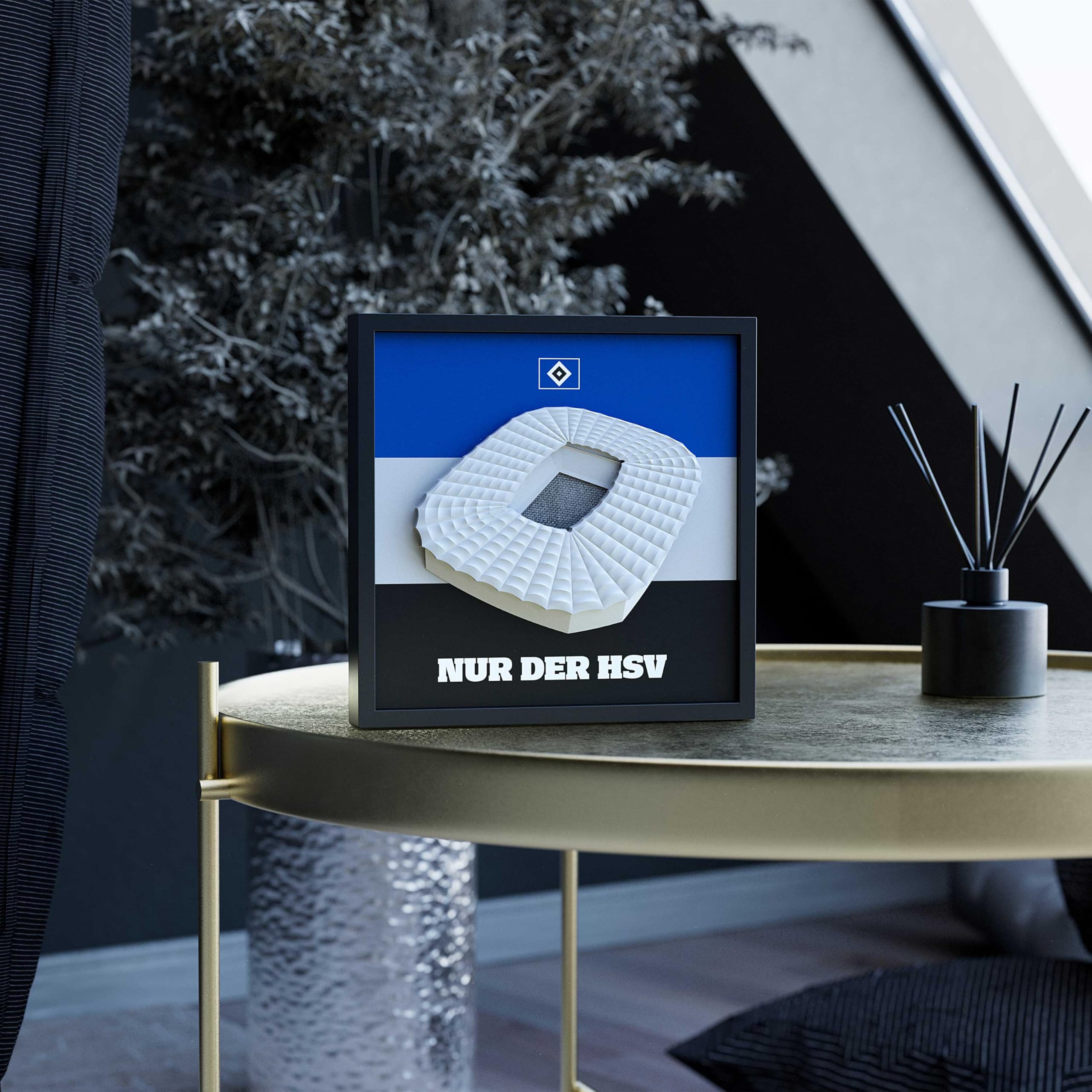 HSV FanBox – Offizielles HSV-Lizenzprodukt | Kabelloser Stadion-Sound mit Bewegungssensor, 17 originalgetreue Fangesänge & Hymnen | Geschenk für Fußball-Fans, 25×25 cm