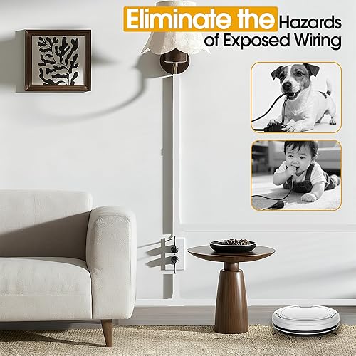 Miniatura 8 de Cable ocultador de cable de TV de 212.6 pulgadas, cubiertas de cable para 2-3 cables en la pared, más fácil de instalar, cubiertas de cable para