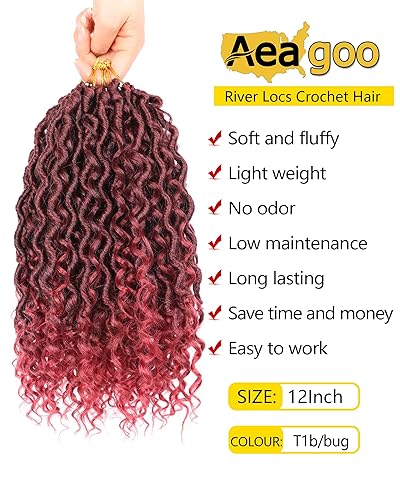 Miniatura 10 de Cabello de ganchillo de 8 pulgadas para mujeres negras, 7 paquetes de cabello de ganchillo Goddess Locs con extremos rizados, rastas cortas de