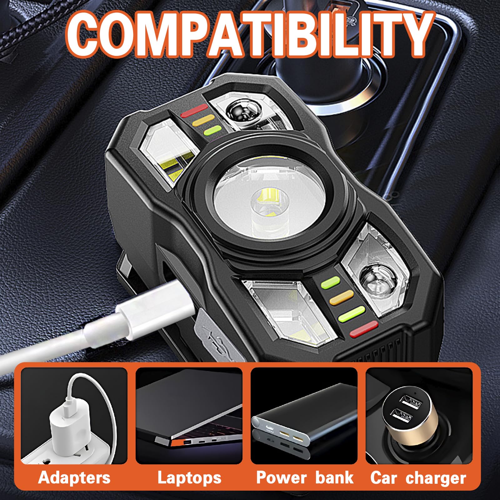 ALFFREUDE Stirnlampe 2000 Lumen - Wiederaufladbar Mit Sensor & 5 Modi Für Outdoor