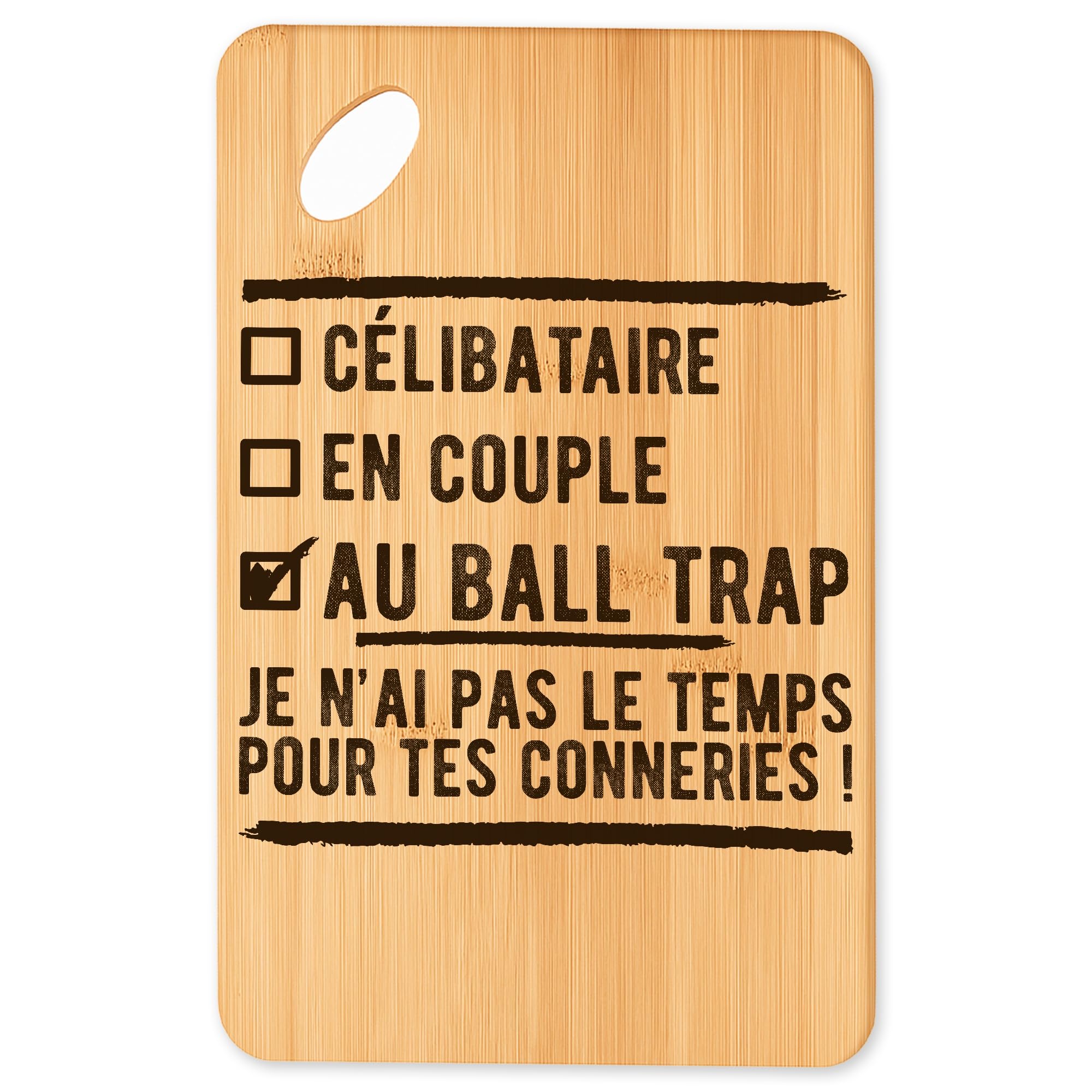 Plateau apéro en bambou de qualité supérieure style Ball trap